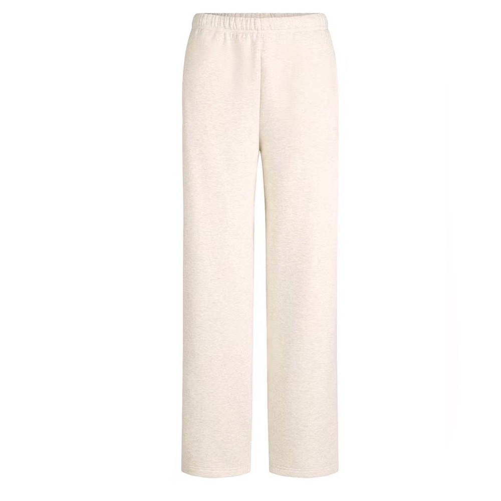 SKIMS Classic Cotton Fleece Straight Leg Pants Oatmeal Heather Size Medium